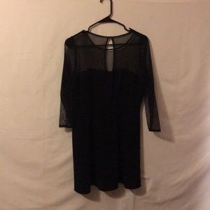 Black long sleeve mini dress